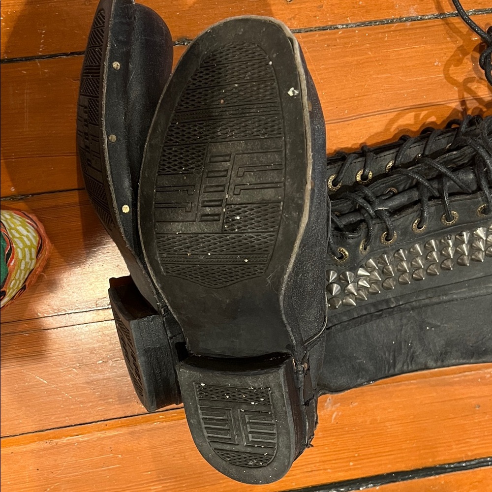 Jeffrey Campbell Black Studded Moto Boots - Picture 3 of 5